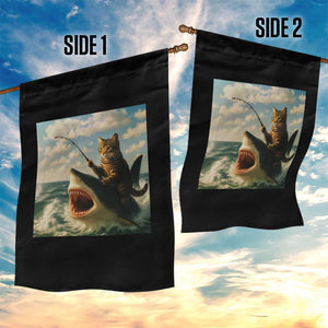 Funny Cat Riding Shark Garden Flag Fishing Fisherman Ocean Lover Humor TS14 Print Your Wear