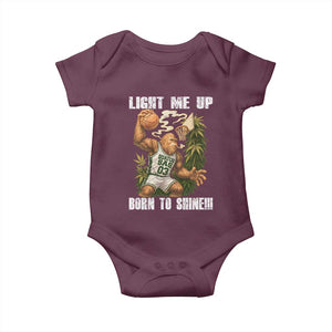 Funny Bigfoot Basketball Baby Onesie Light Me Up Born To Shine TS14 Maroon Print Your Wear