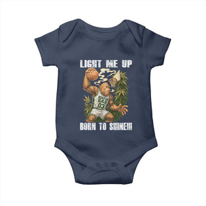 Funny Bigfoot Basketball Baby Onesie Light Me Up Born To Shine TS14 Navy Print Your Wear