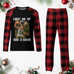 Funny Bigfoot Basketball Plaid Pajama Set Light Me Up Born To Shine TS14 Buffalo Plaid Print Your Wear