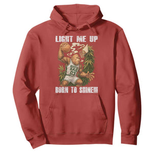 Funny Bigfoot Basketball Hoodie Light Me Up Born To Shine TS14 Red Print Your Wear