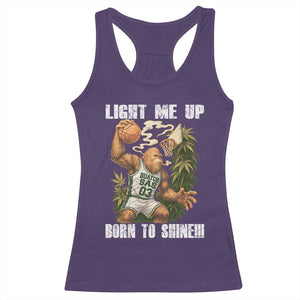 Funny Bigfoot Basketball Racerback Tank Top Light Me Up Born To Shine TS14 Purple Print Your Wear