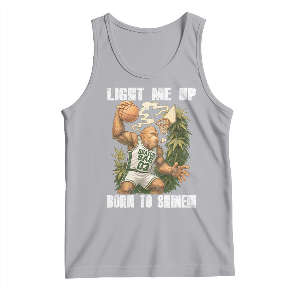 Funny Bigfoot Basketball Tank Top Light Me Up Born To Shine TS14 Athletic Heather Print Your Wear