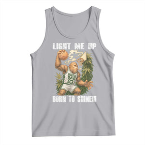 Funny Bigfoot Basketball Tank Top Light Me Up Born To Shine TS14 Athletic Heather Print Your Wear