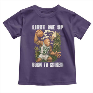 Funny Bigfoot Basketball Toddler T Shirt Light Me Up Born To Shine TS14 Purple Print Your Wear