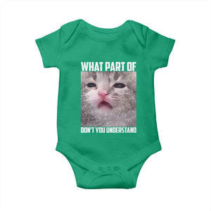 Funny Math Cat Lover Baby Onesie What Part Of Do Not You Understand TS14 Irish Green Print Your Wear