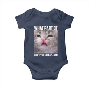 Funny Math Cat Lover Baby Onesie What Part Of Do Not You Understand TS14 Navy Print Your Wear