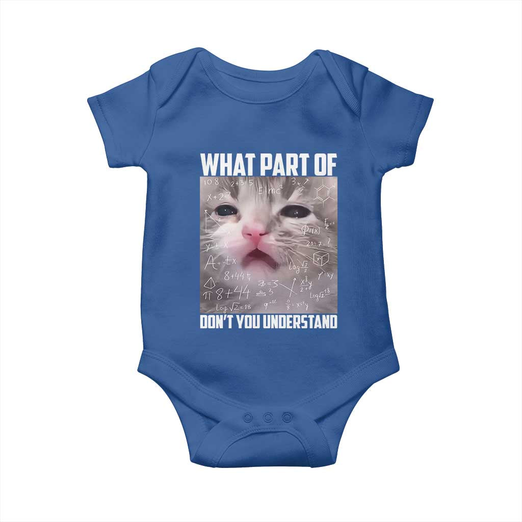 Funny Math Cat Lover Baby Onesie What Part Of Do Not You Understand TS14 Royal Blue Print Your Wear