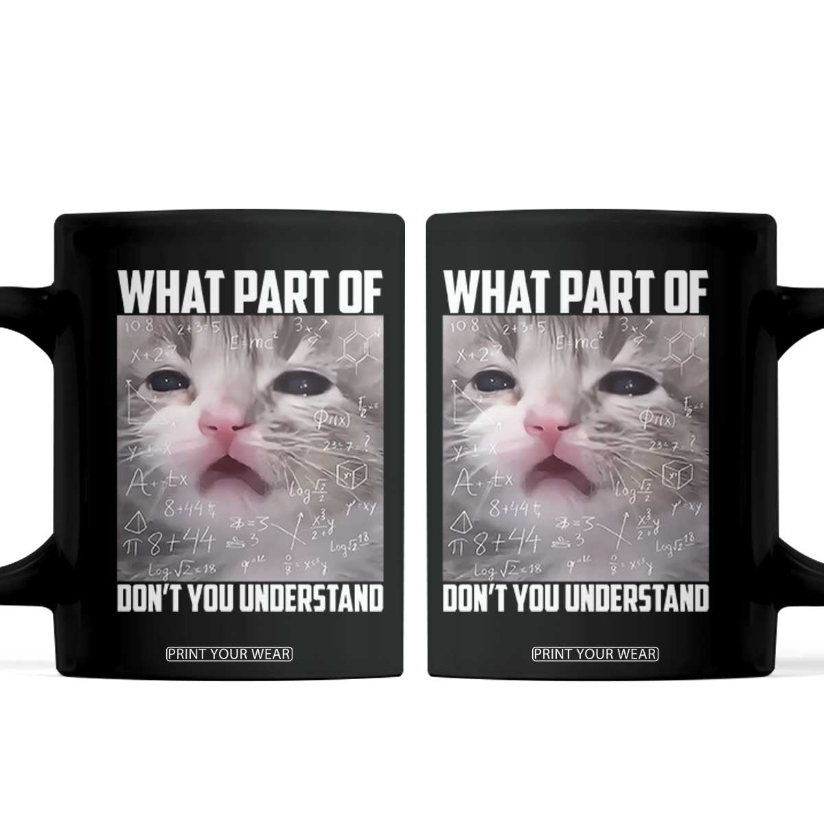 Funny Math Cat Lover Coffee Mug What Part Of Do Not You Understand TS14 Black Print Your Wear