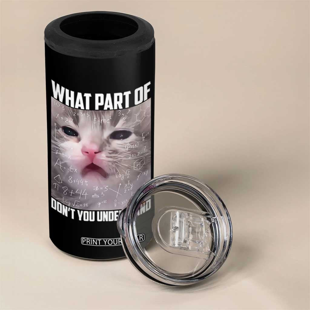 Funny Math Cat Lover 4 in 1 Can Cooler Tumbler What Part Of Do Not You Understand TS14 Print Your Wear