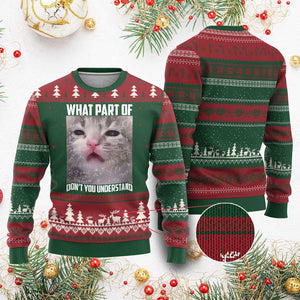 Funny Math Cat Lover Ugly Christmas Sweater What Part Of Do Not You Understand TS14 Red Green Print Your Wear
