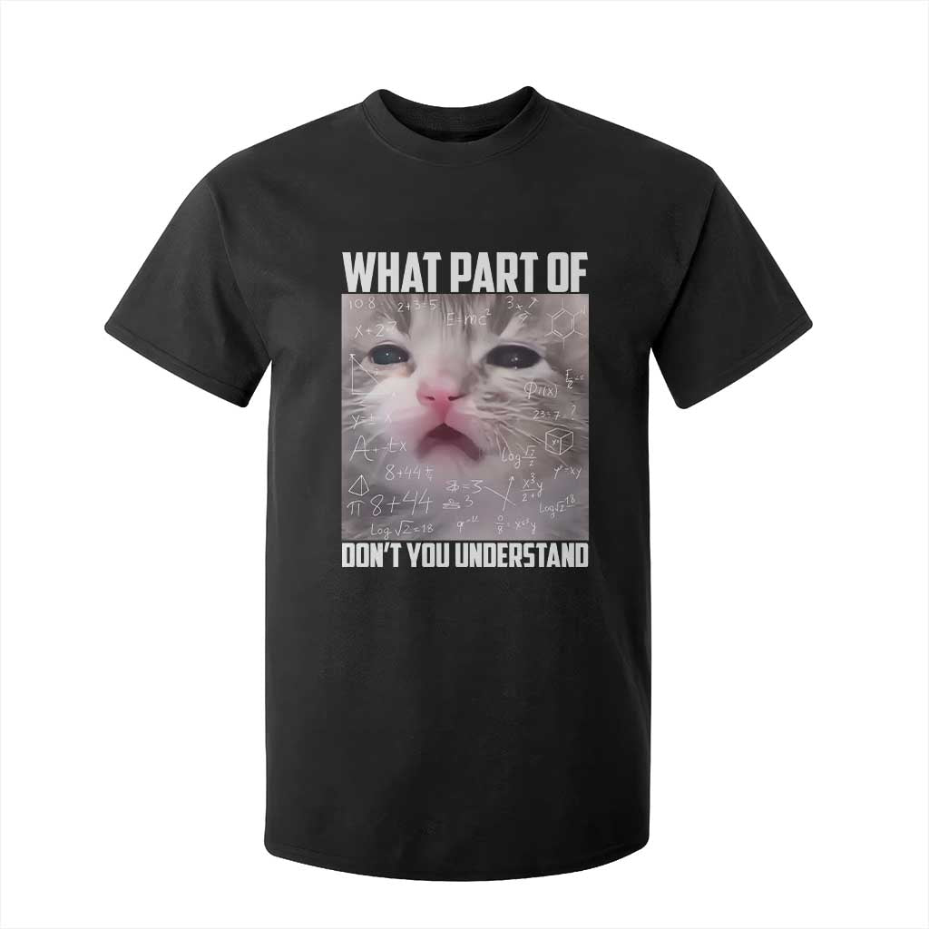 Funny Math Cat Lover T Shirt For Kid What Part Of Do Not You Understand TS14 Black Print Your Wear