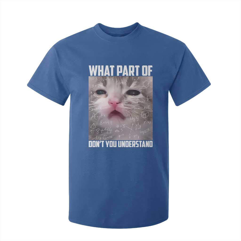 Funny Math Cat Lover T Shirt For Kid What Part Of Do Not You Understand TS14 Royal Blue Print Your Wear