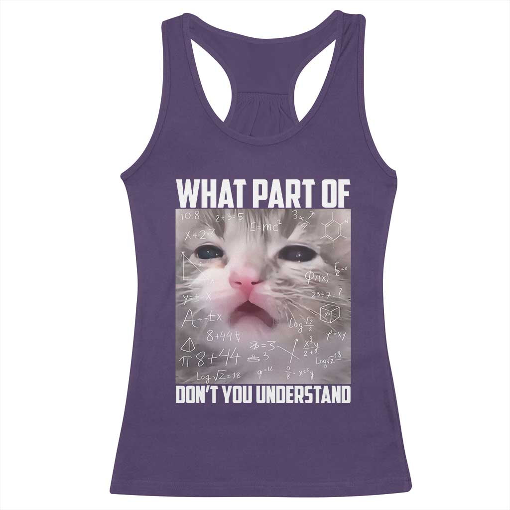 Funny Math Cat Lover Racerback Tank Top What Part Of Do Not You Understand TS14 Purple Print Your Wear