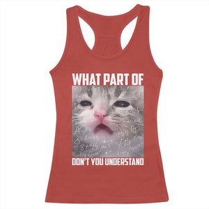Funny Math Cat Lover Racerback Tank Top What Part Of Do Not You Understand TS14 Red Print Your Wear