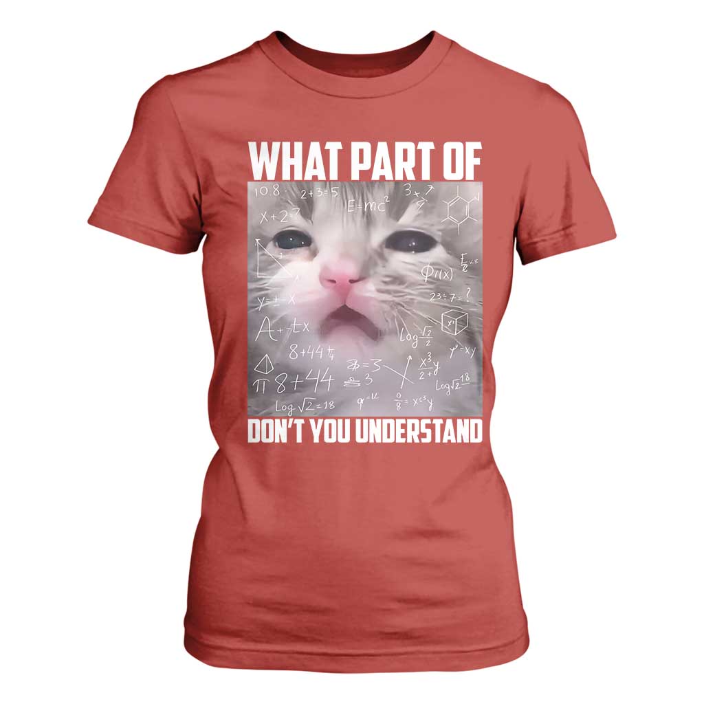 Funny Math Cat Lover T Shirt For Women What Part Of Do Not You Understand TS14 Red Print Your Wear