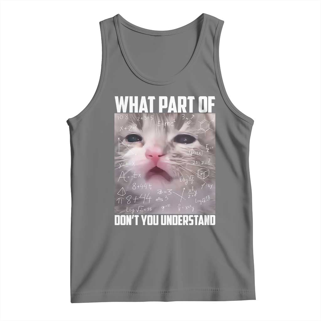 Funny Math Cat Lover Tank Top What Part Of Do Not You Understand TS14 Black Heather Print Your Wear