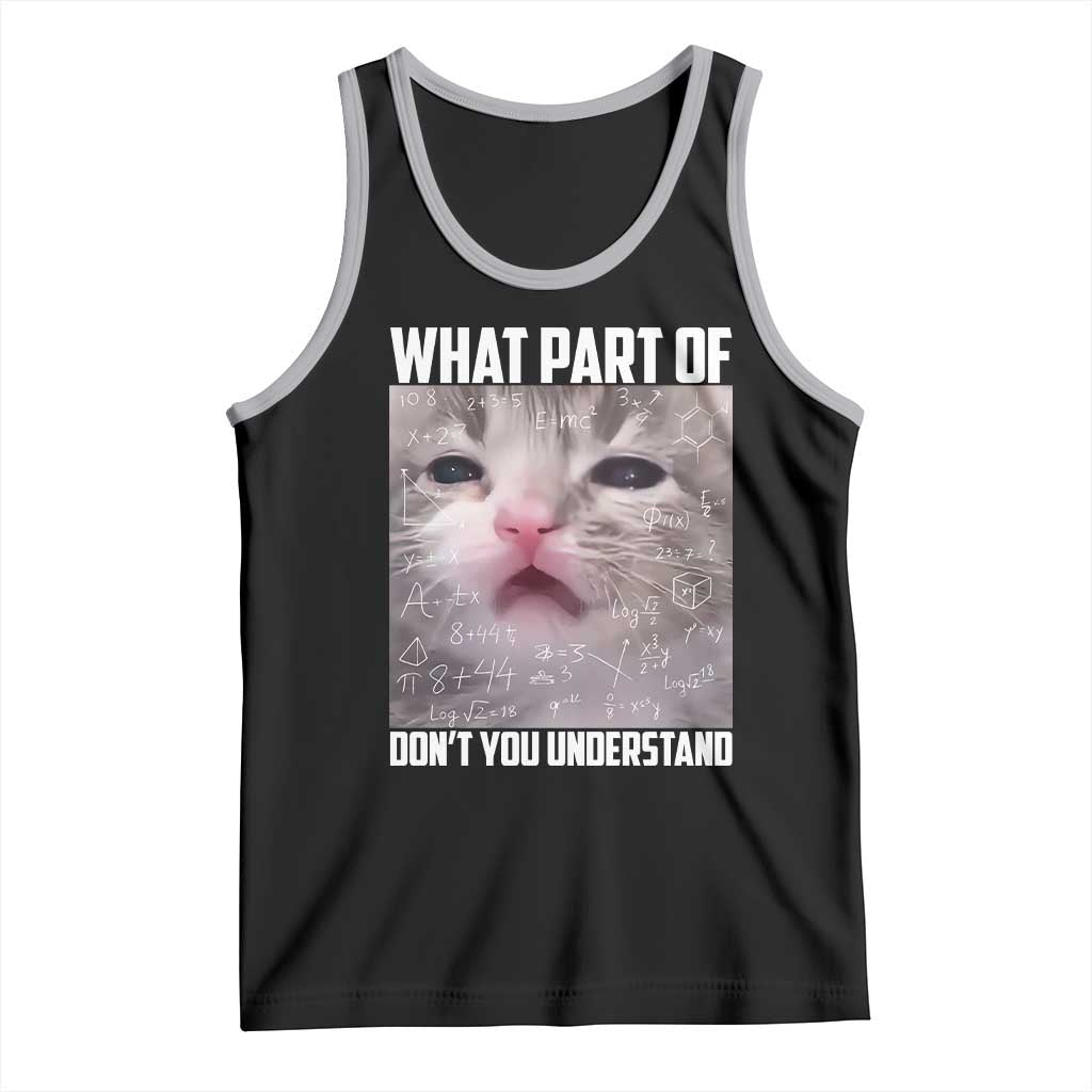 Funny Math Cat Lover Tank Top What Part Of Do Not You Understand TS14 Black Athletic Heather Print Your Wear