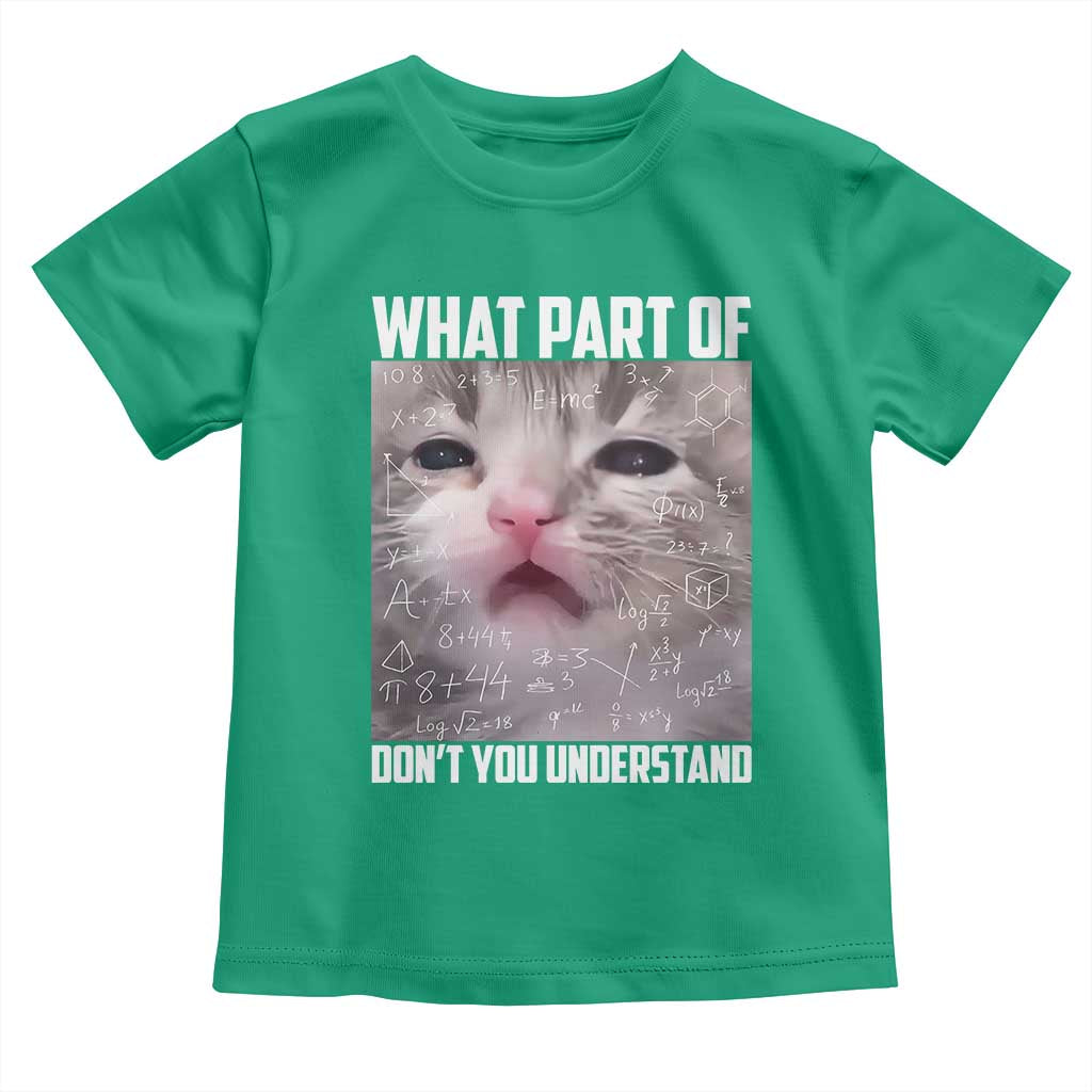 Funny Math Cat Lover Toddler T Shirt What Part Of Do Not You Understand TS14 Irish Green Print Your Wear