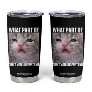 Funny Math Cat Lover Tumbler Cup What Part Of Do Not You Understand TS14 Black Print Your Wear