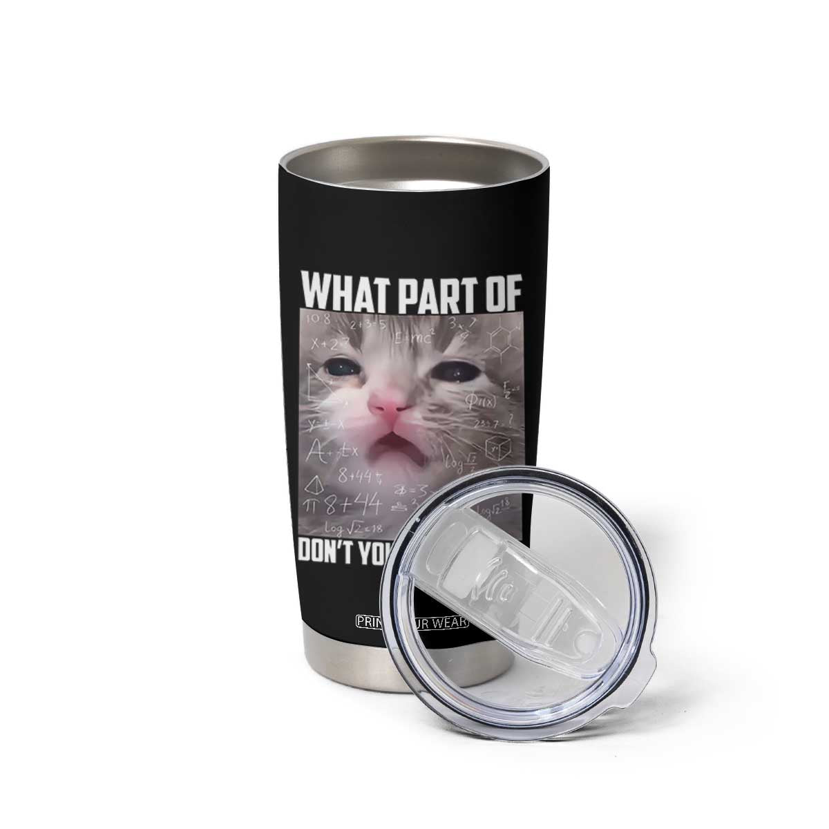 Funny Math Cat Lover Tumbler Cup What Part Of Do Not You Understand TS14 Print Your Wear