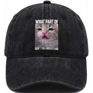 Funny Math Cat Lover Washed Cotton Baseball Cap What Part Of Do Not You Understand TS14 Washed Cap Universal Fit Black Print Your Wear