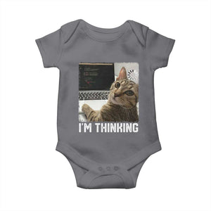Tech Support Cat Baby Onesie I'm Thinking Funny Computer Engineer Coding Kitty TS14 Charcoal Print Your Wear