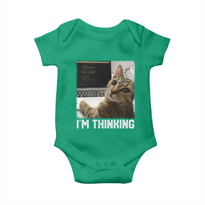 Tech Support Cat Baby Onesie I'm Thinking Funny Computer Engineer Coding Kitty TS14 Irish Green Print Your Wear