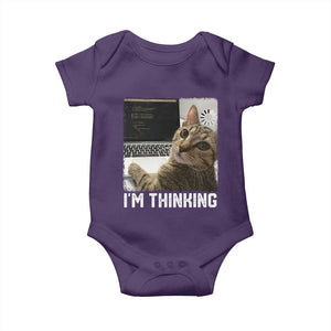 Tech Support Cat Baby Onesie I'm Thinking Funny Computer Engineer Coding Kitty TS14 Purple Print Your Wear