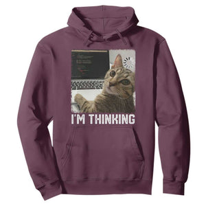 Tech Support Cat Hoodie I'm Thinking Funny Computer Engineer Coding Kitty TS14 Maroon Print Your Wear