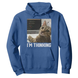 Tech Support Cat Hoodie I'm Thinking Funny Computer Engineer Coding Kitty TS14 Royal Blue Print Your Wear