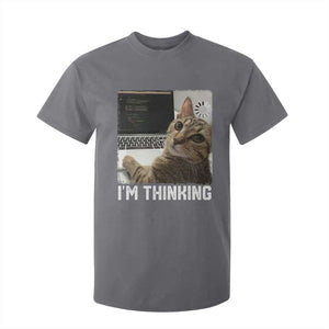 Tech Support Cat T Shirt For Kid I'm Thinking Funny Computer Engineer Coding Kitty TS14 Charcoal Print Your Wear