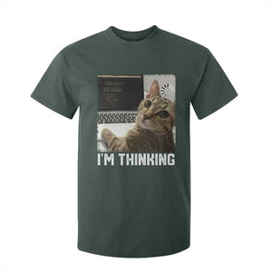 Tech Support Cat T Shirt For Kid I'm Thinking Funny Computer Engineer Coding Kitty TS14 Dark Forest Green Print Your Wear