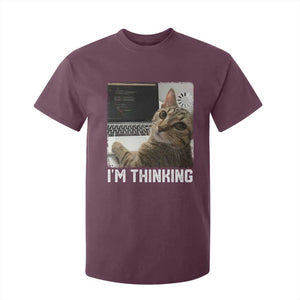 Tech Support Cat T Shirt For Kid I'm Thinking Funny Computer Engineer Coding Kitty TS14 Maroon Print Your Wear