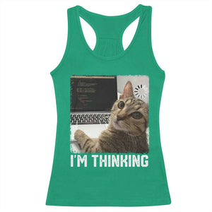 Tech Support Cat Racerback Tank Top I'm Thinking Funny Computer Engineer Coding Kitty TS14 Irish Green Print Your Wear