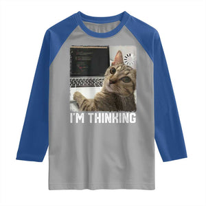 Tech Support Cat Raglan Shirt I'm Thinking Funny Computer Engineer Coding Kitty TS14 Sport Gray Royal Print Your Wear