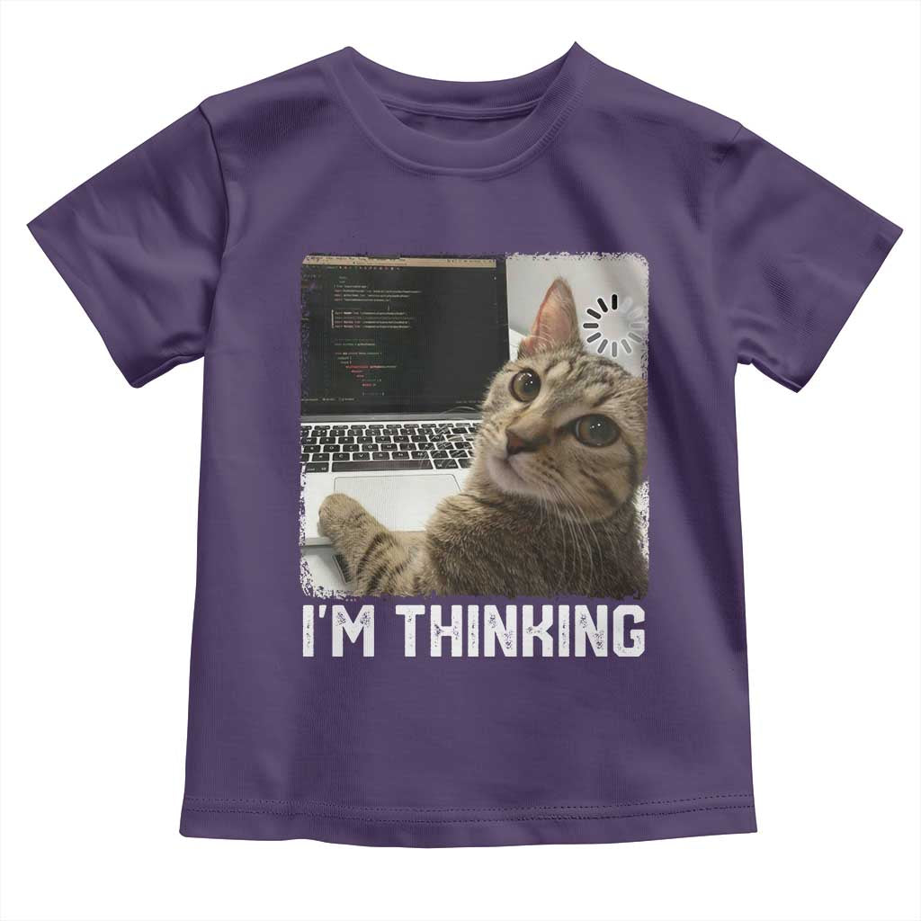 Tech Support Cat Toddler T Shirt I'm Thinking Funny Computer Engineer Coding Kitty TS14 Purple Print Your Wear