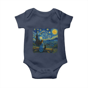Cute Cat Starry Night Baby Onesie Kitty Lovers TS14 Navy Print Your Wear