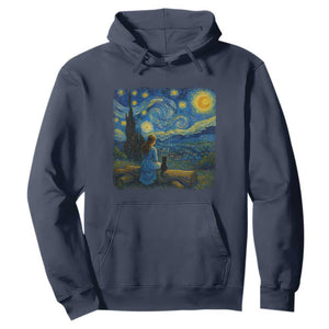 Cute Cat Starry Night Hoodie Kitty Lovers TS14 Navy Print Your Wear