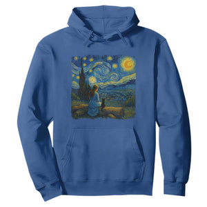 Cute Cat Starry Night Hoodie Kitty Lovers TS14 Royal Blue Print Your Wear