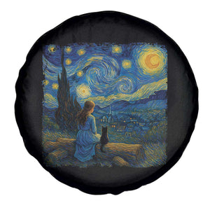 Cute Cat Starry Night Spare Tire Cover Kitty Lovers TS14 Print Your Wear
