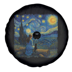Cute Cat Starry Night Spare Tire Cover Kitty Lovers TS14 Print Your Wear