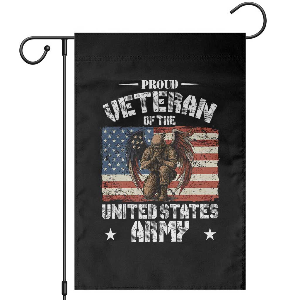 US Army Veteran Tribute Garden Flag American Flag Angel Soldier Memorial TS14 Black Print Your Wear