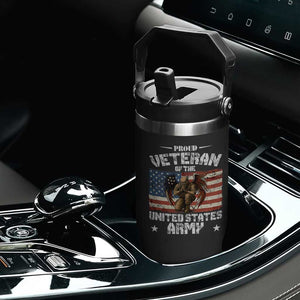 US Army Veteran Tribute Flip Straw Tumbler American Flag Angel Soldier Memorial TS14 Print Your Wear