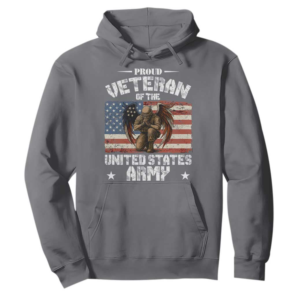 US Army Veteran Tribute Hoodie American Flag Angel Soldier Memorial TS14 Charcoal Print Your Wear