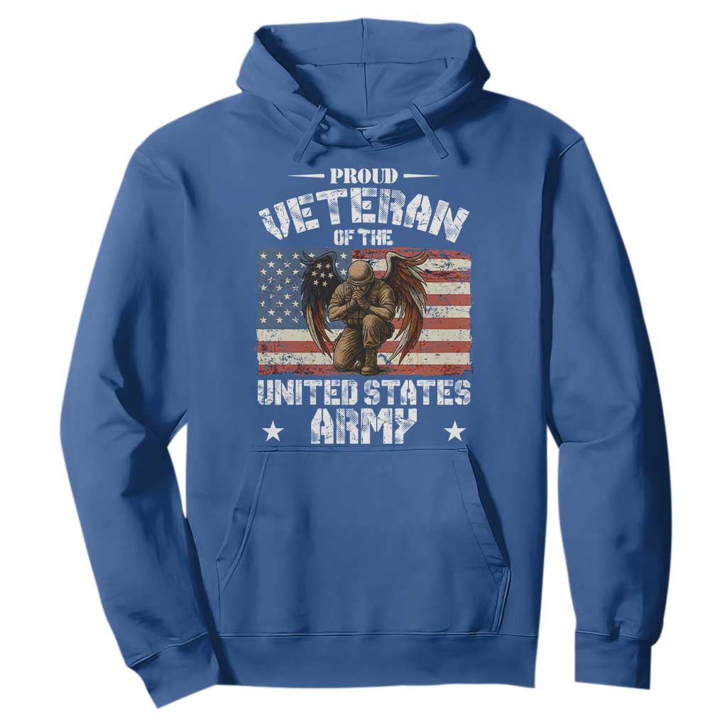 US Army Veteran Tribute Hoodie American Flag Angel Soldier Memorial TS14 Royal Blue Print Your Wear