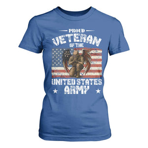 US Army Veteran Tribute T Shirt For Women American Flag Angel Soldier Memorial TS14 Royal Blue Print Your Wear