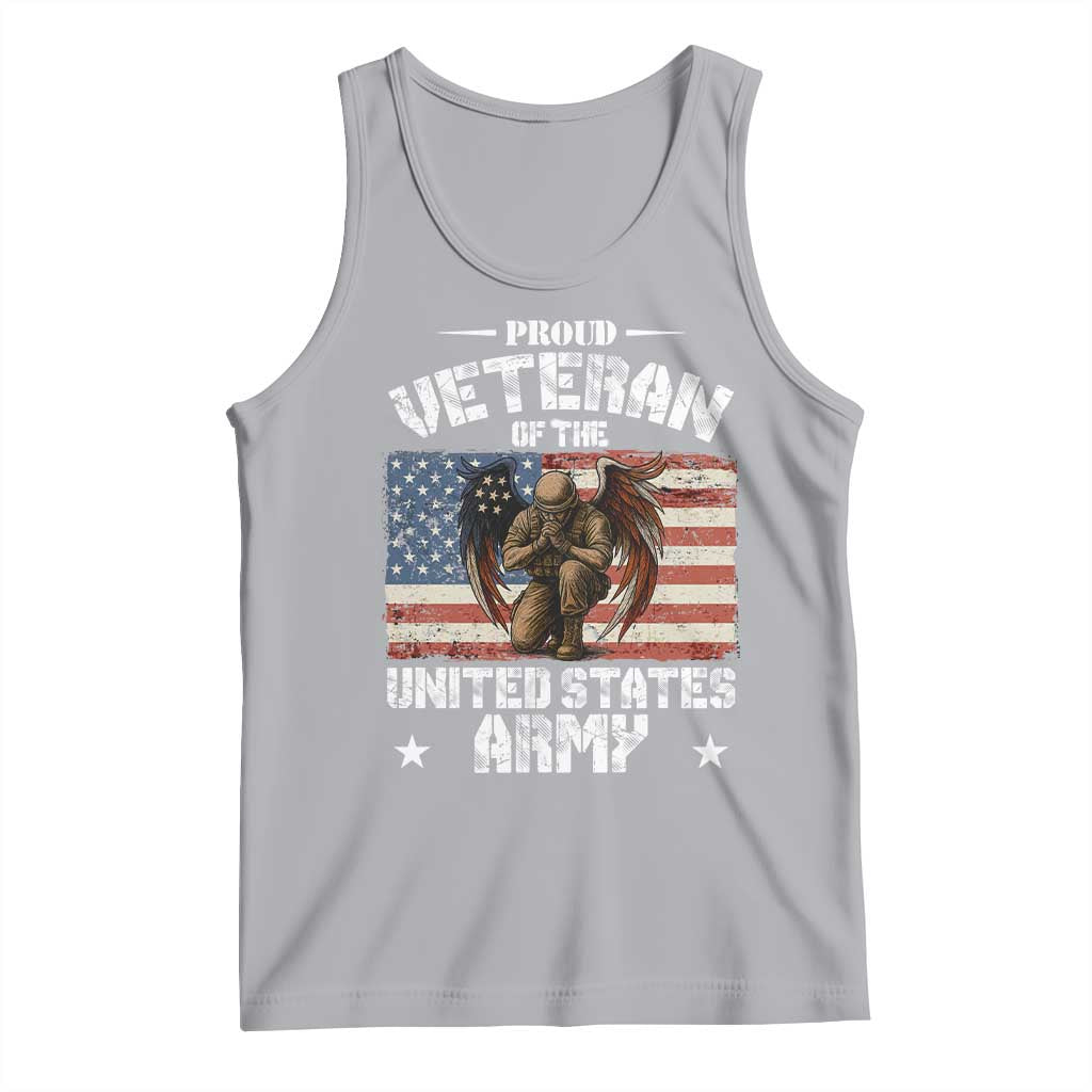 US Army Veteran Tribute Tank Top American Flag Angel Soldier Memorial TS14 Athletic Heather Print Your Wear