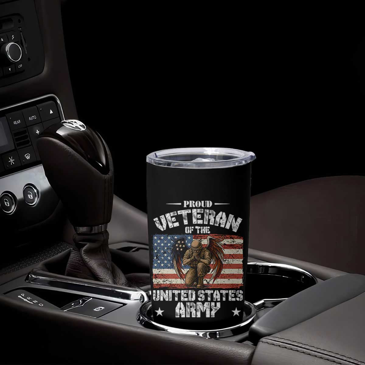 US Army Veteran Tribute Tumbler Cup American Flag Angel Soldier Memorial TS14 Print Your Wear
