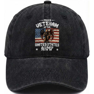 US Army Veteran Tribute Washed Cotton Baseball Cap American Flag Angel Soldier Memorial TS14 Washed Cap Universal Fit Black Print Your Wear